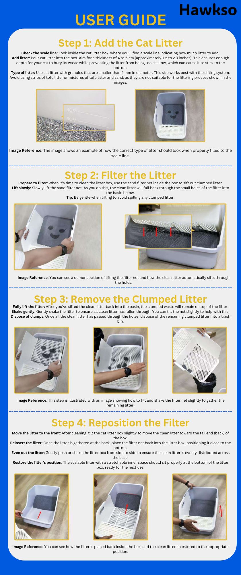 how to use One scoop - Expandable cat litter box.